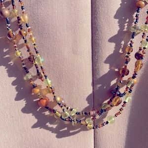 Vintage Glass and Earth Stone Beaded Necklace